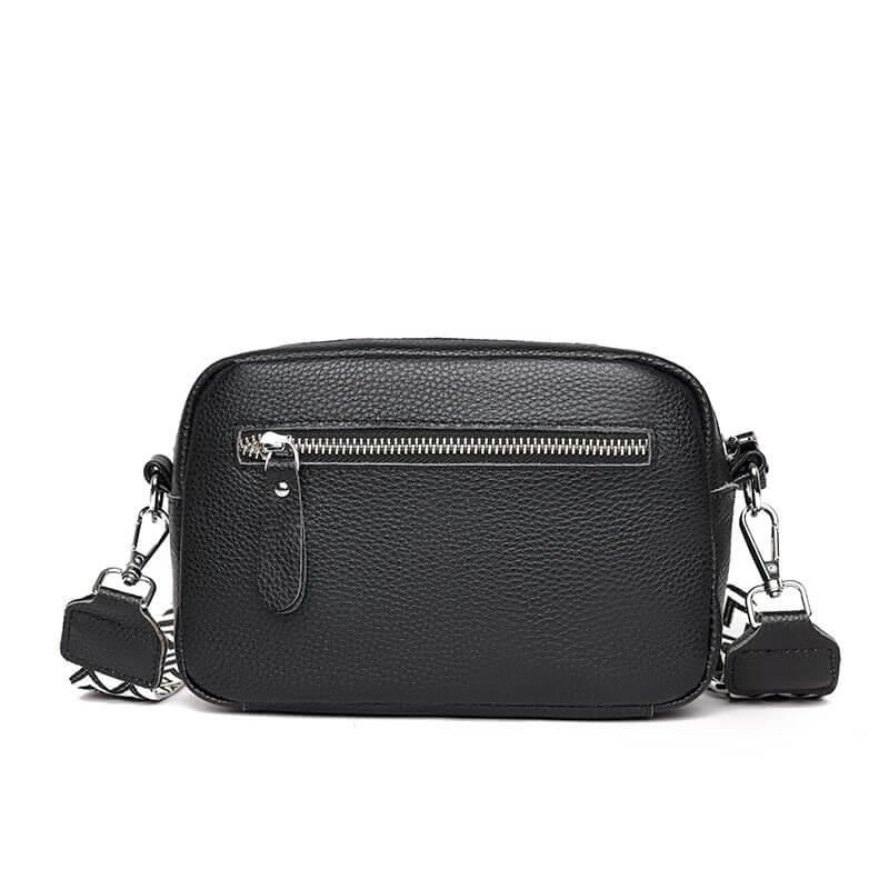 Marlowe | Kompaktowa Czarna Torebka Damska Crossbody z Szerokim Paskiem - Pootivo