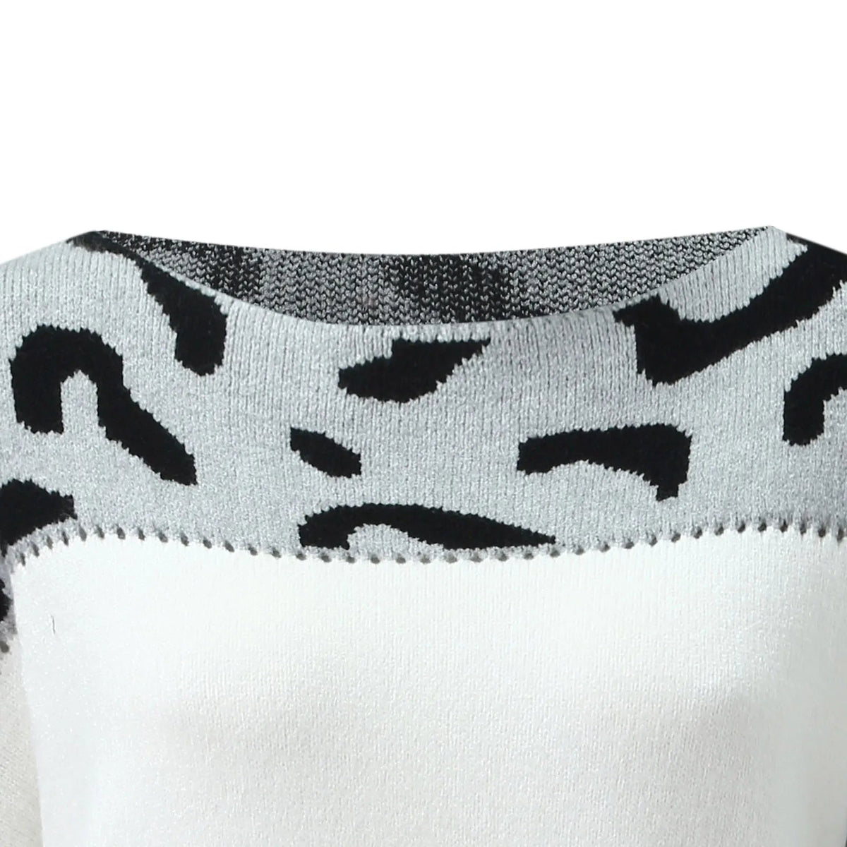 Monroe | Miękki Luźny Sweter Color Block w Panterkę - Pootivo