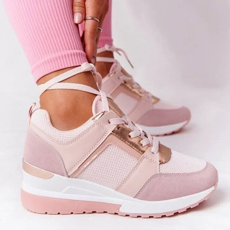 Stelvora Sneakersy Damskie na Platformie z Sznurówkami – Wygodne Buty Sportowe na Koturnie - Pootivo