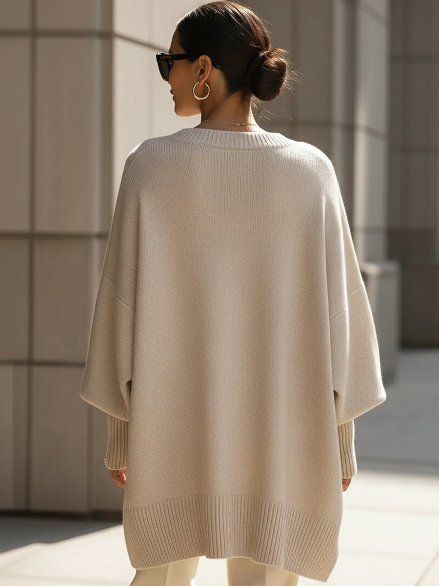 Ilona | Luźny Asymetryczny Sweter Oversize