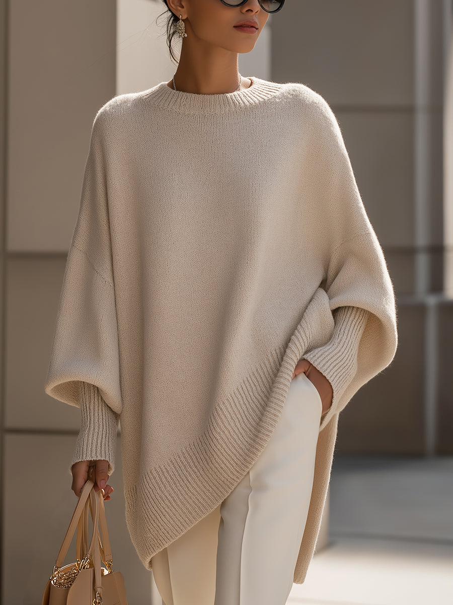 Ilona | Luźny Asymetryczny Sweter Oversize