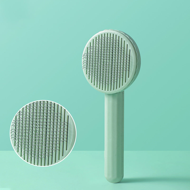 Pluivra Zelfreinigende Kattenborstel – Vachtborstel voor Kat & Hond, Ontharen met Knop