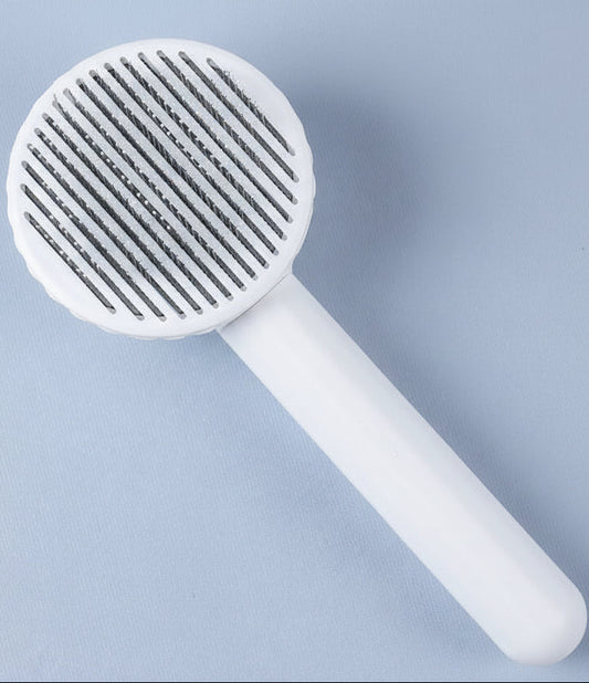 Pluivra Zelfreinigende Kattenborstel – Vachtborstel voor Kat & Hond, Ontharen met Knop