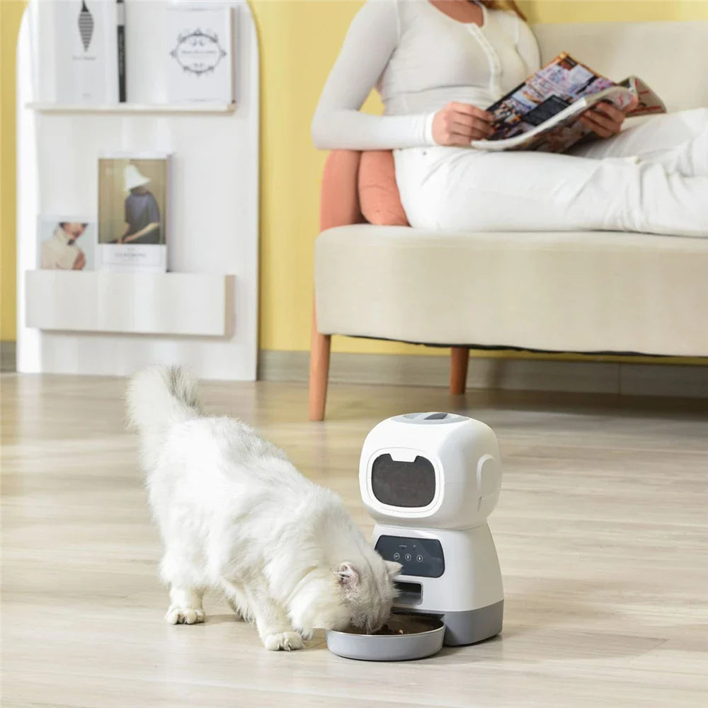 Feedro Automatische Voerautomaat 3,5L – Programmeerbare Voerbak Kat Hond Timer Portieregeling
