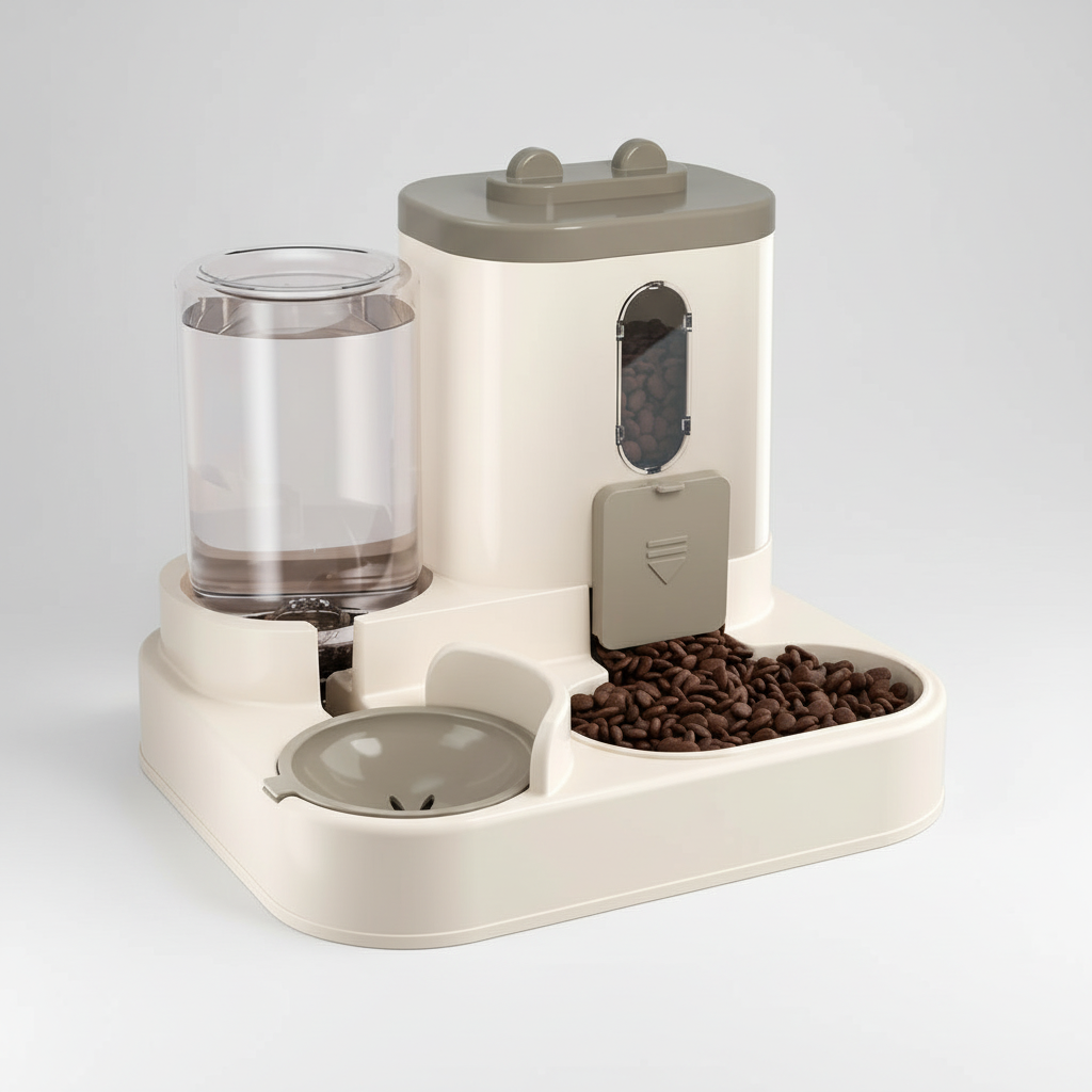 Gravilo Automatische Voer- en Waterdispenser 2-in-1 – Zelfvullende Voerbak Drinkbak Kat Hond