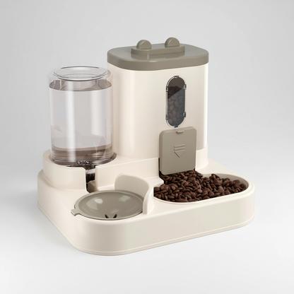 Gravilo Automatische Voer- en Waterdispenser 2-in-1 – Zelfvullende Voerbak Drinkbak Kat Hond