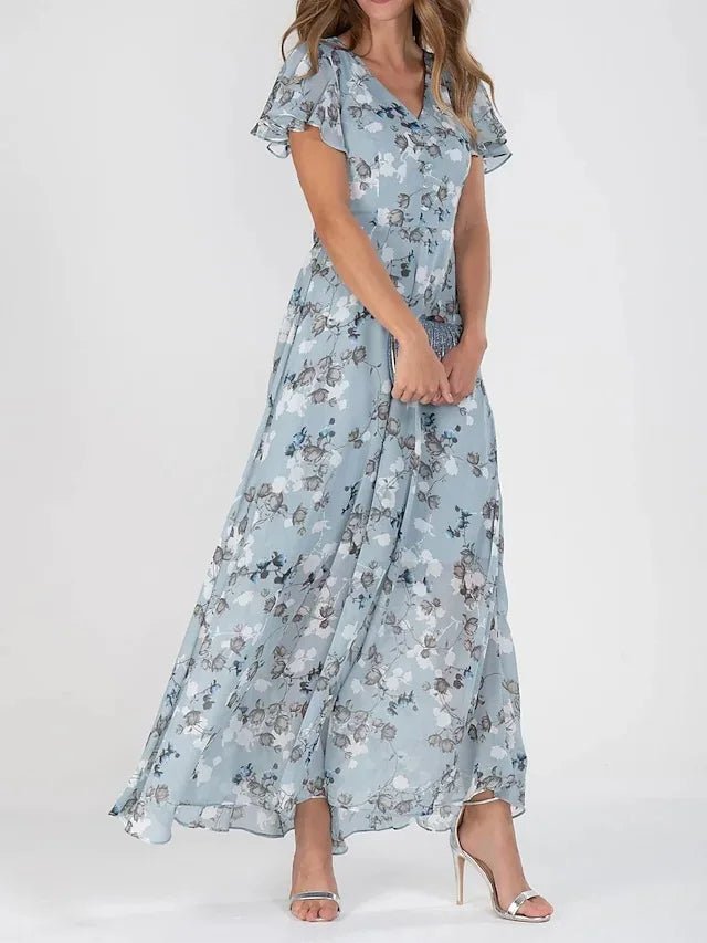 Aurelia | Kwiecista Zwiewna Sukienka Maxi