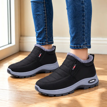Dalegniewa | Ocieplane Wsuwane Botki Zimowe na Grubej Podeszwie