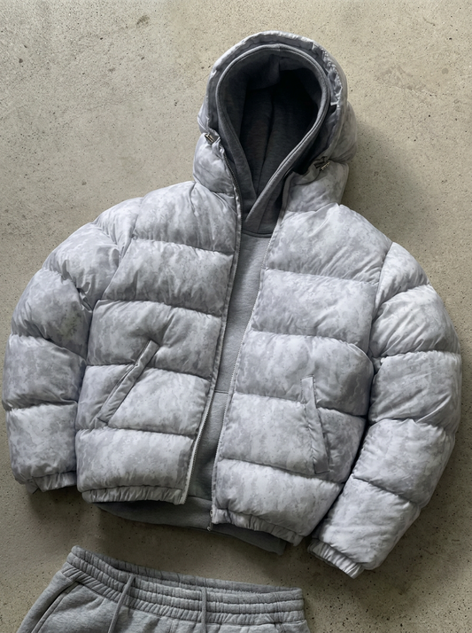 Gniewomir | Pikowana Zimowa Kurtka Puffer z Kapturem