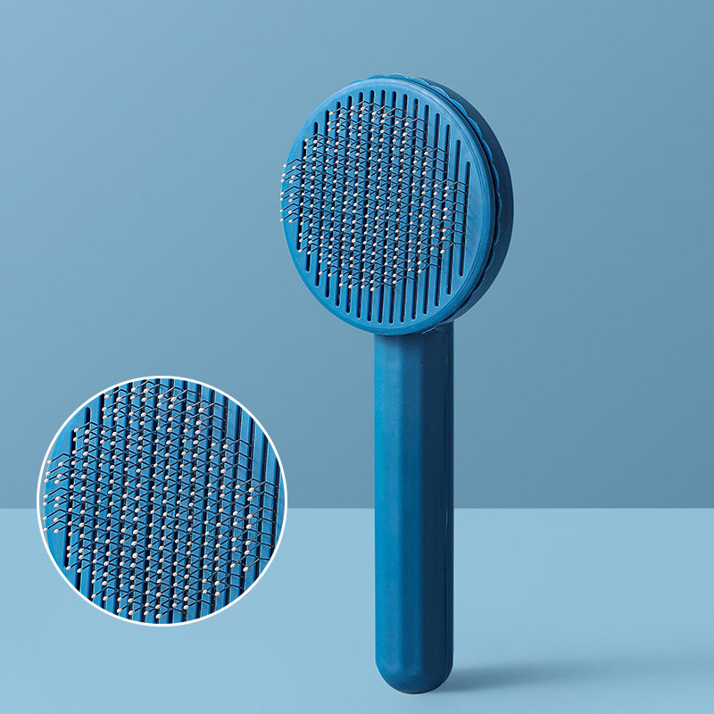 Pluivra Zelfreinigende Kattenborstel – Vachtborstel voor Kat & Hond, Ontharen met Knop