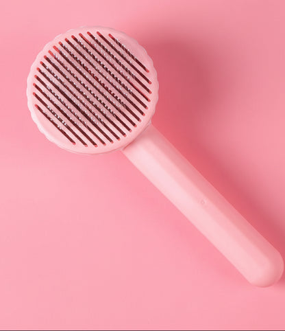 Pluivra Zelfreinigende Kattenborstel – Vachtborstel voor Kat & Hond, Ontharen met Knop