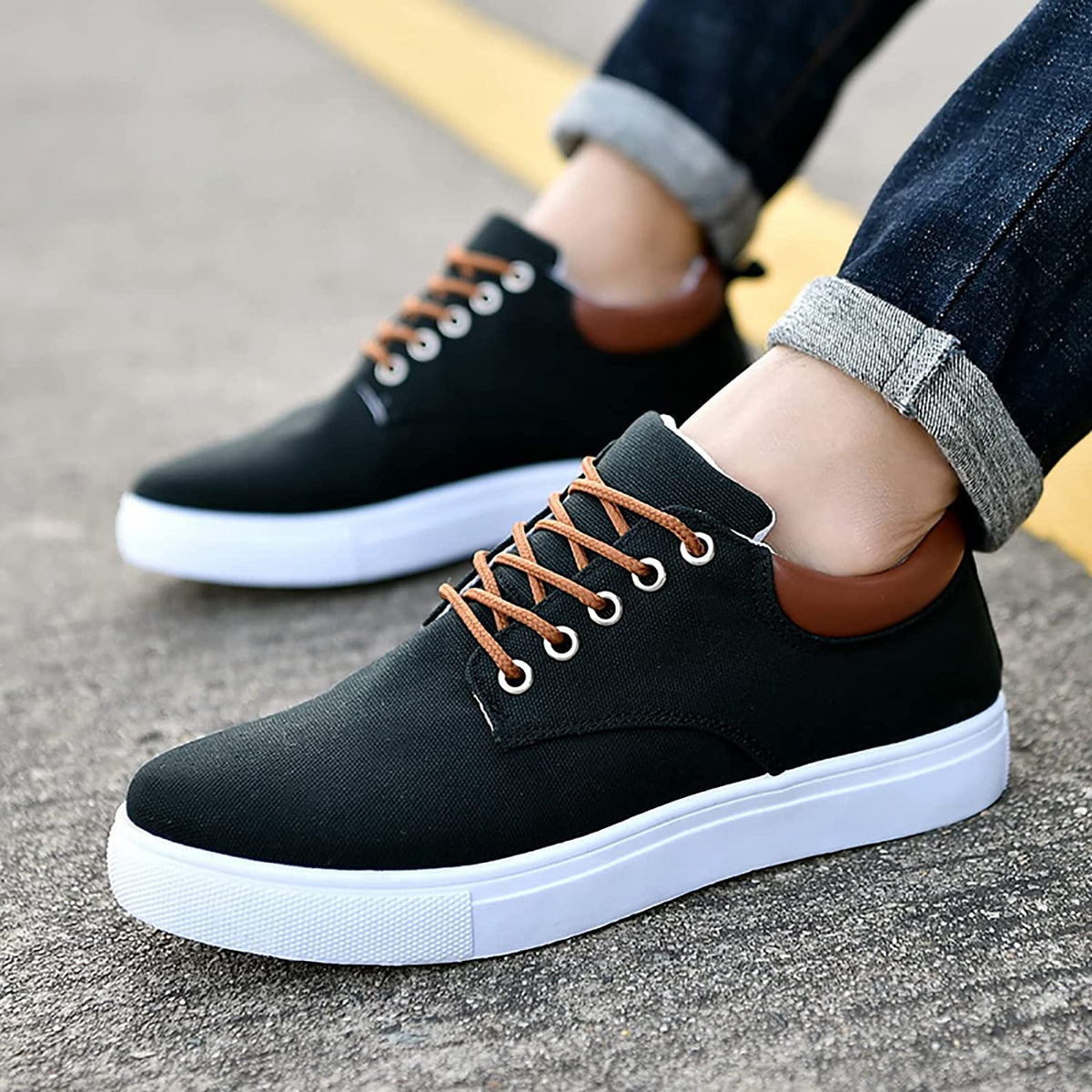 Bartosz | Płócienne Casualowe Sneakersy Męskie