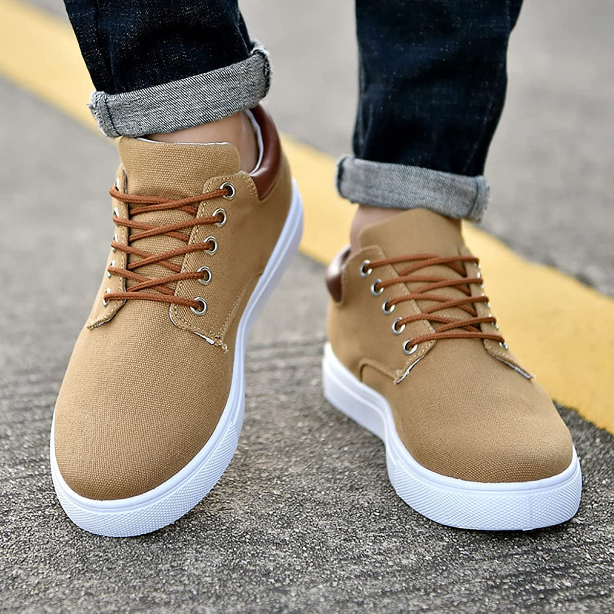 Bartosz | Płócienne Casualowe Sneakersy Męskie