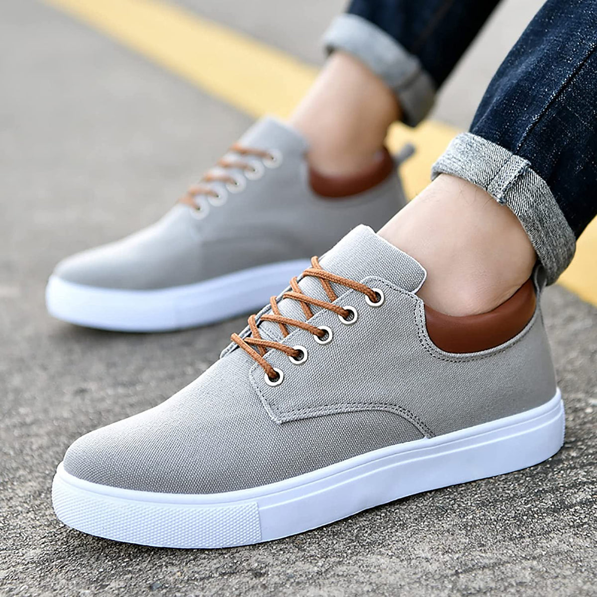 Bartosz | Płócienne Casualowe Sneakersy Męskie