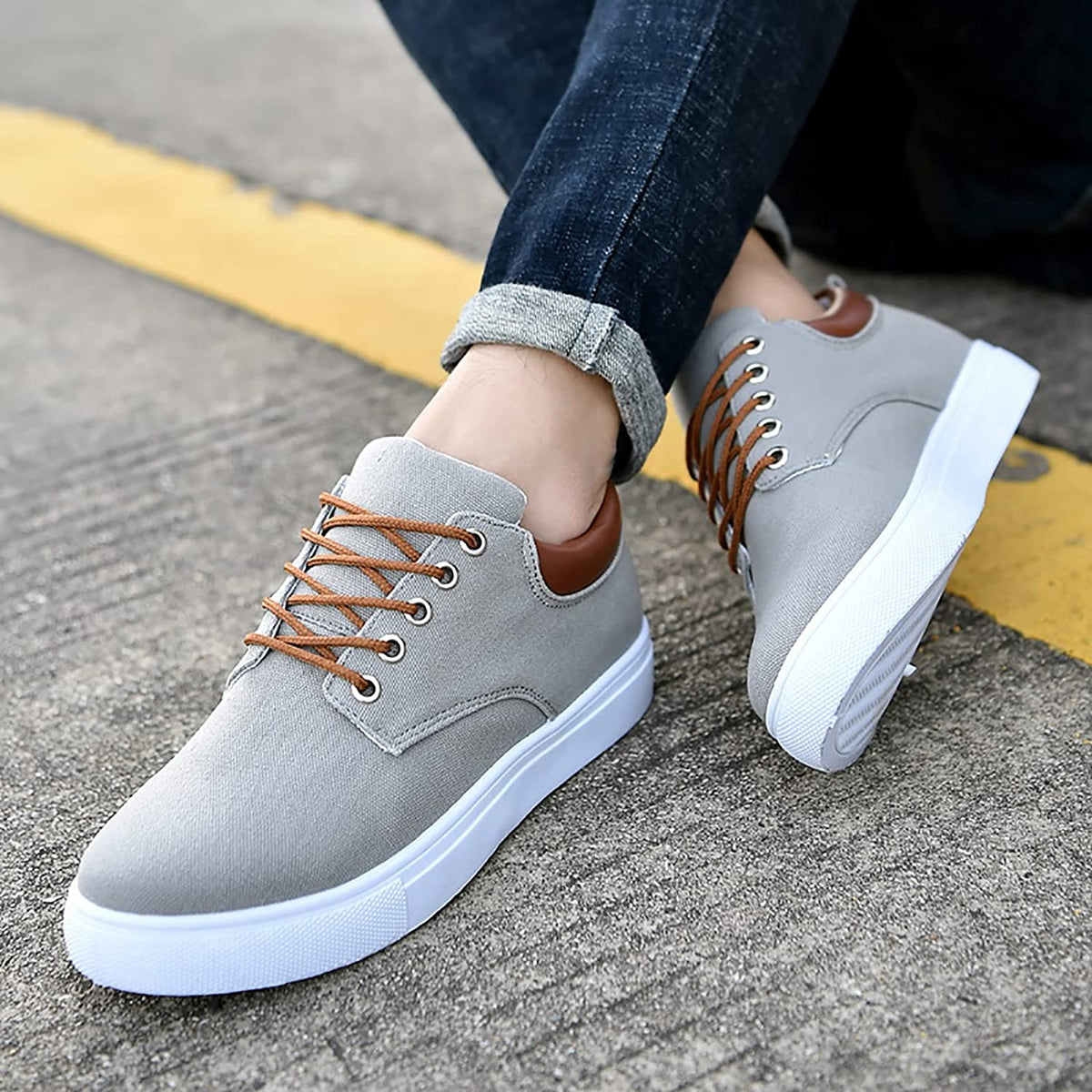 Bartosz | Płócienne Casualowe Sneakersy Męskie