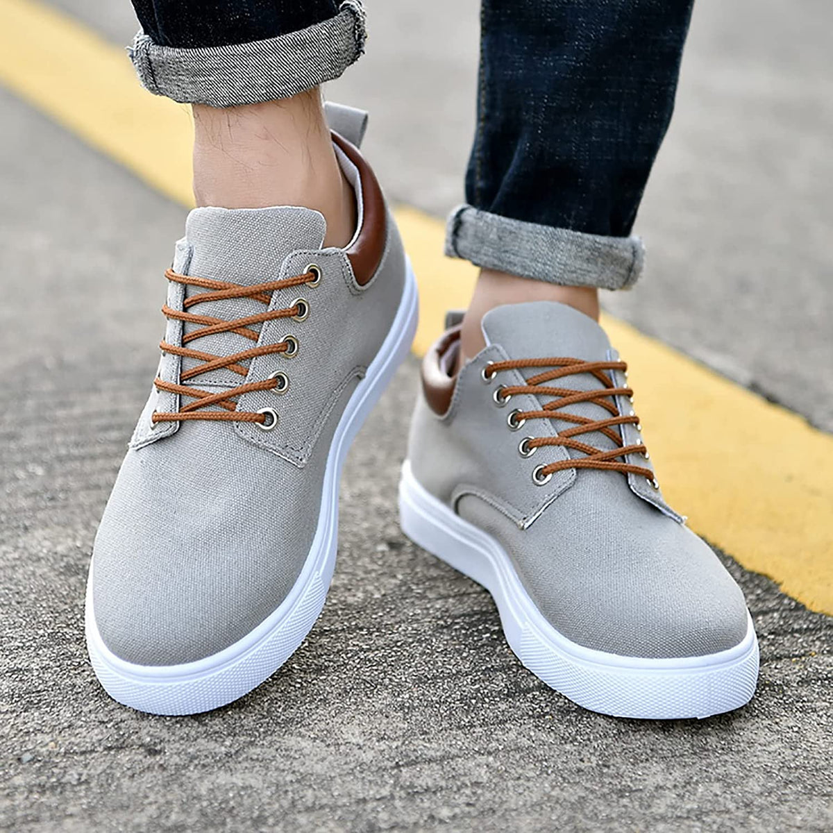 Bartosz | Płócienne Casualowe Sneakersy Męskie