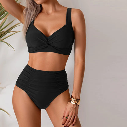 Juliette | Bikini z Wysokim Stanem i Marszczonym Dołem