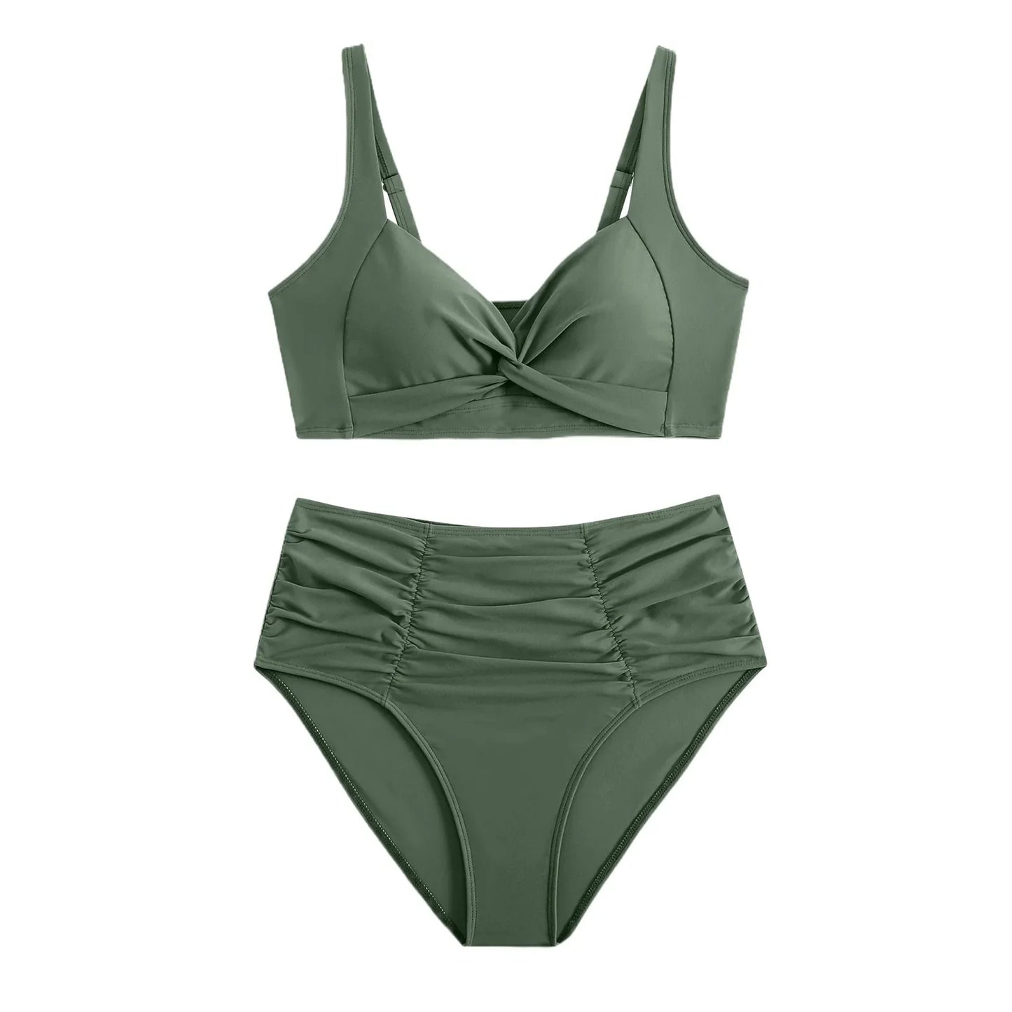 Juliette | Bikini z Wysokim Stanem i Marszczonym Dołem
