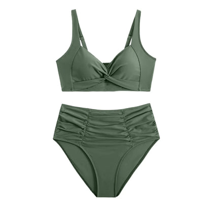 Juliette | Bikini z Wysokim Stanem i Marszczonym Dołem