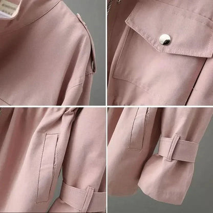 Natalia | Przejściowa Kurtka Military ze Stójką