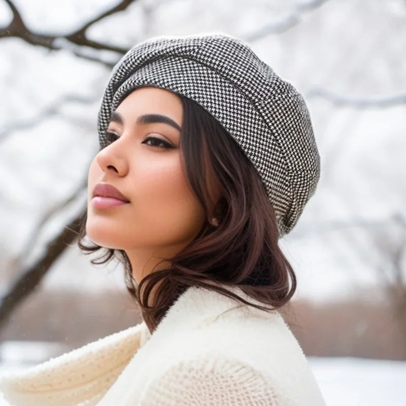 Alodia | Tweedowy Beret Damski - Pootivo