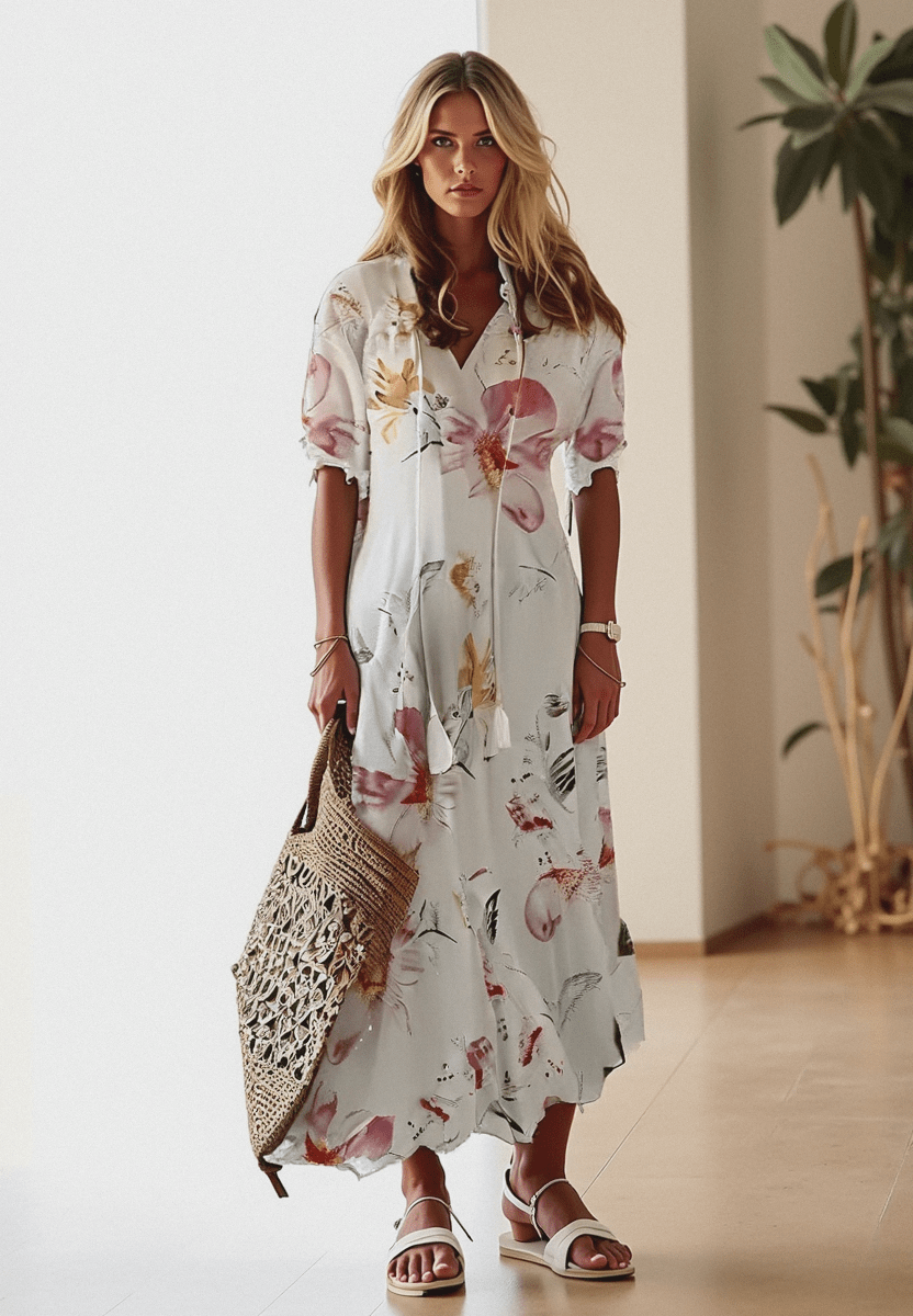 Alessia Letnia Sukienka Maxi Boho Długa Sukienka Damska - Pootivo