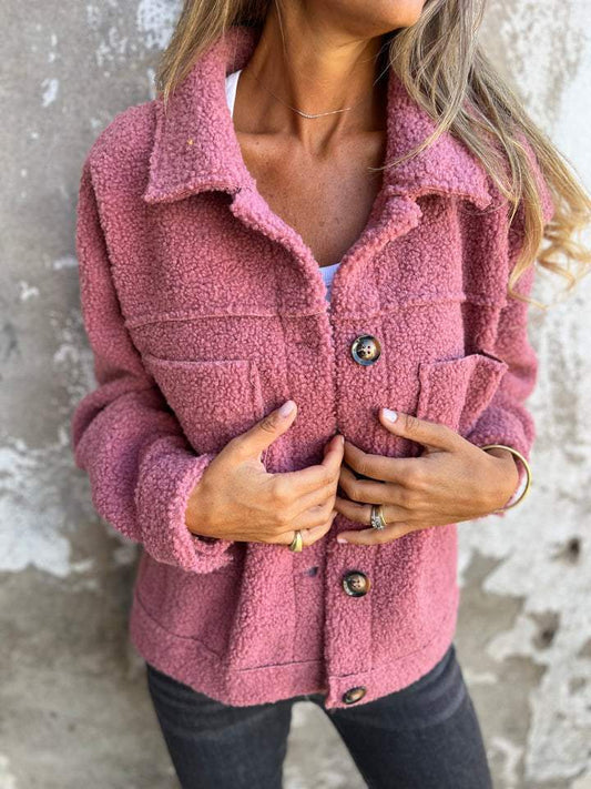 Aniela | Jesienna Pluszowa Kurtka Teddy - Pootivo