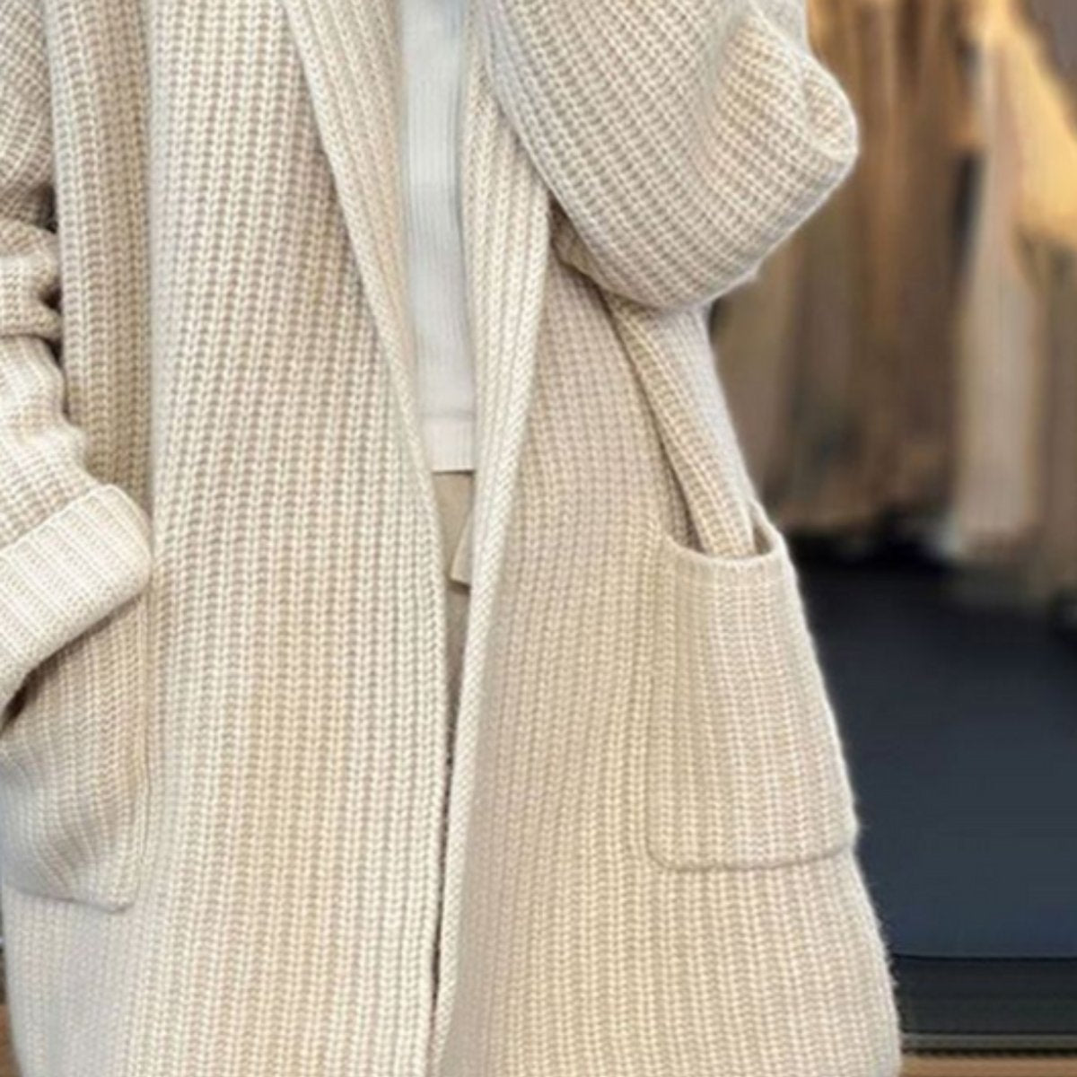 Aurelia | Gruby Jesienny Kardigan Oversize z Kieszeniami - Pootivo