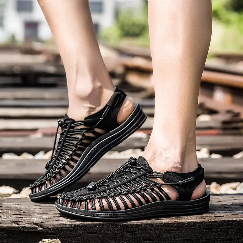 Azevo | Sandały Plecione Wsuwane – Lekkie Letnie Buty na Plażę - Pootivo