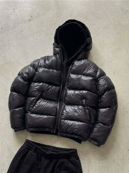 Gniewomir | Pikowana Zimowa Kurtka Puffer z Kapturem