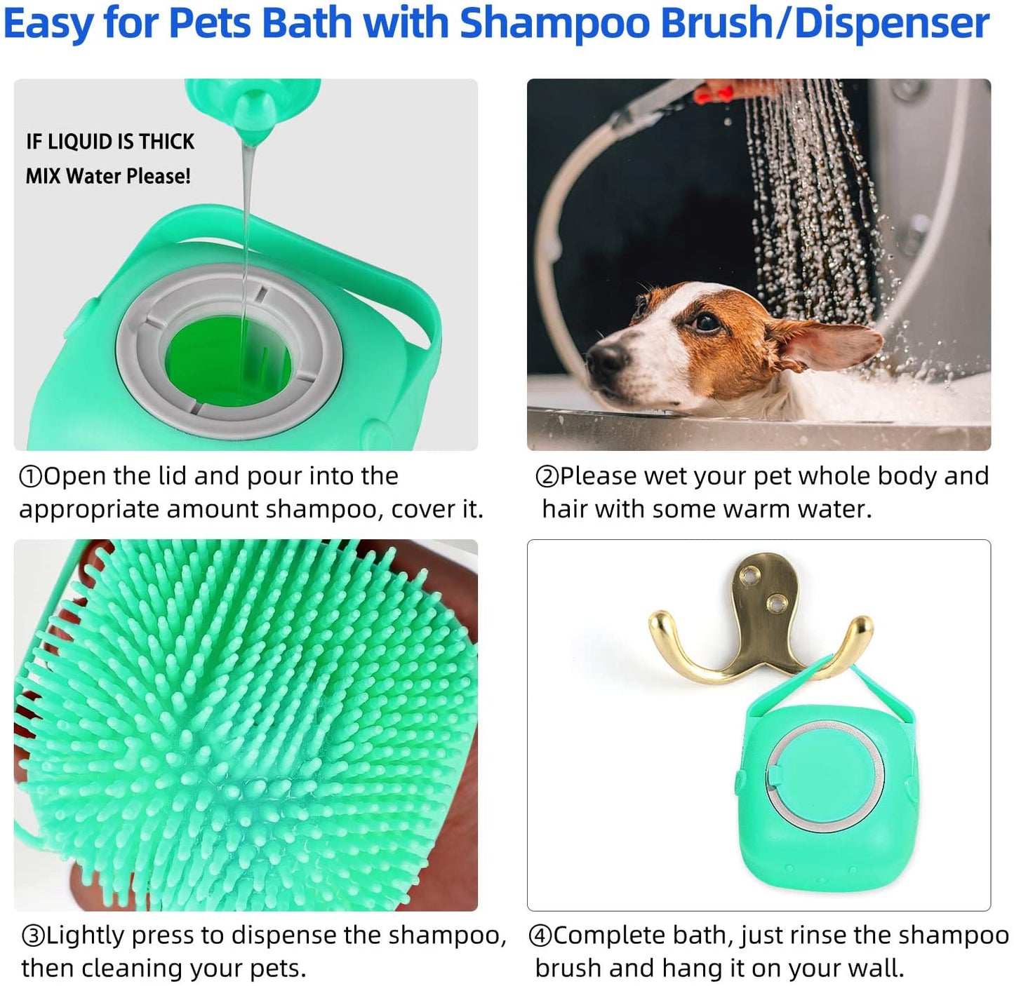 Savuro Shampooborstel Hond & Kat – Siliconen Wasborstel met Zeephouder