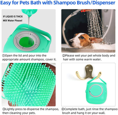 Savuro Shampooborstel Hond & Kat – Siliconen Wasborstel met Zeephouder