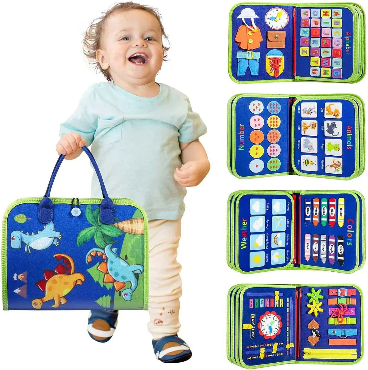 Bibalo – Książeczka Sensoryczna Montessori, Busy Book dla Dzieci 2-4 Lata - Pootivo