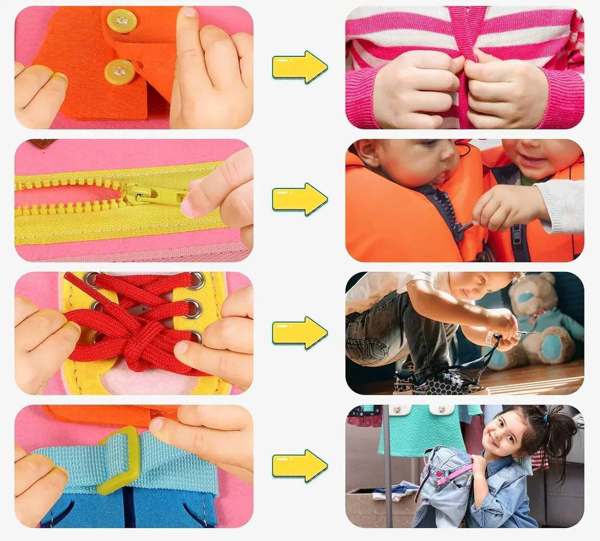 Bibalo – Książeczka Sensoryczna Montessori, Busy Book dla Dzieci 2-4 Lata - Pootivo