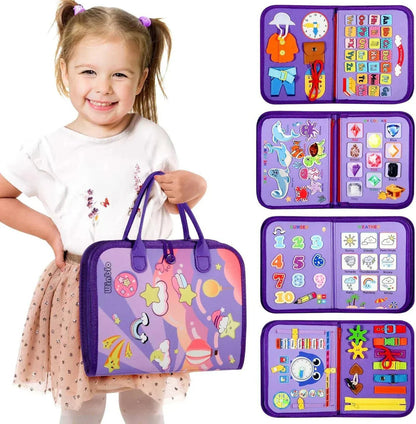 Bibalo – Książeczka Sensoryczna Montessori, Busy Book dla Dzieci 2-4 Lata - Pootivo