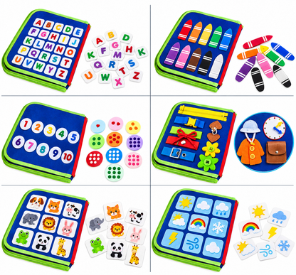 Bibalo – Książeczka Sensoryczna Montessori, Busy Book dla Dzieci 2-4 Lata - Pootivo