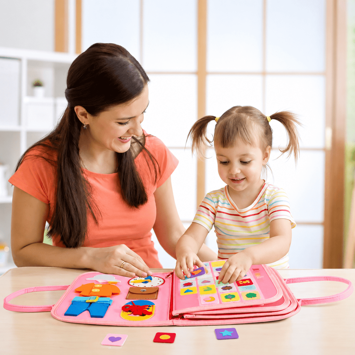 Bibalo – Książeczka Sensoryczna Montessori, Busy Book dla Dzieci 2-4 Lata - Pootivo