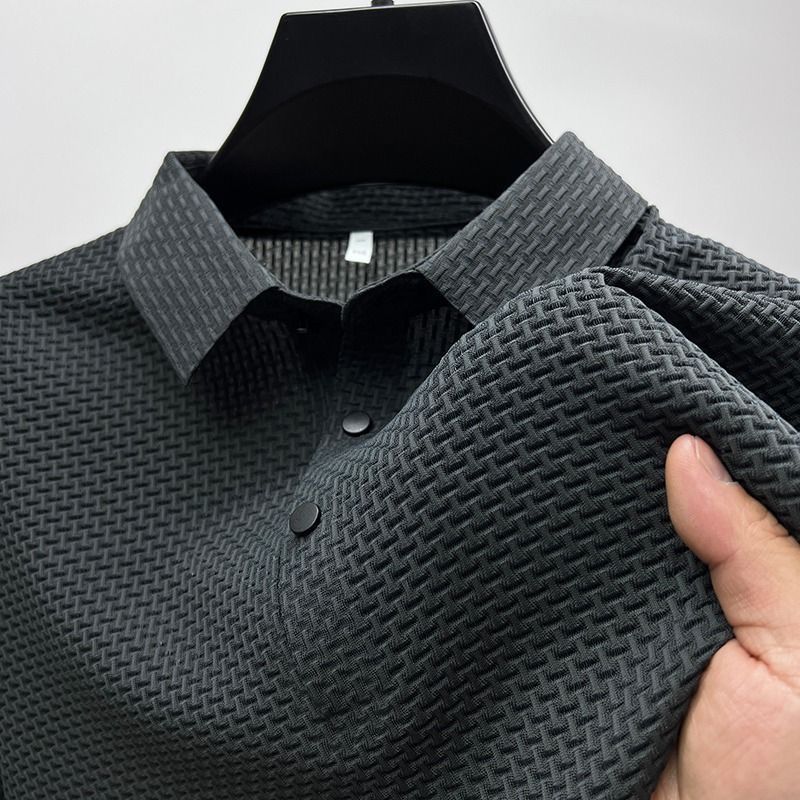 Blake Heren Poloshirt Met Wafelpatroon – Ademend en Licht, Geschikt Voor Golf en Tennis, Met Kraag - Pootivo