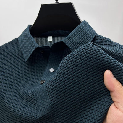 Blake Heren Poloshirt Met Wafelpatroon – Ademend en Licht, Geschikt Voor Golf en Tennis, Met Kraag - Pootivo