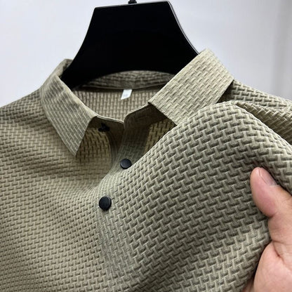 Blake Heren Poloshirt Met Wafelpatroon – Ademend en Licht, Geschikt Voor Golf en Tennis, Met Kraag - Pootivo