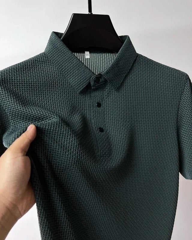 Blake Heren Poloshirt Met Wafelpatroon – Ademend en Licht, Geschikt Voor Golf en Tennis, Met Kraag - Pootivo