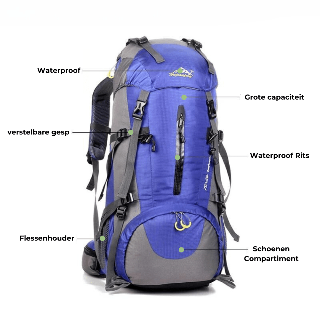 Bodhi | Wodoodporny Wielokomorowy Plecak Trekkingowy 50L - Pootivo