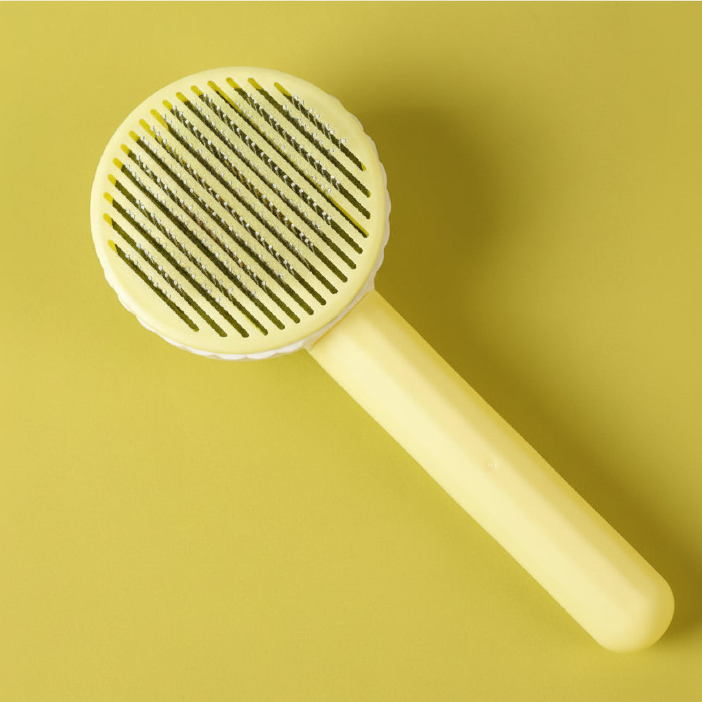 Pluivra Zelfreinigende Kattenborstel – Vachtborstel voor Kat & Hond, Ontharen met Knop