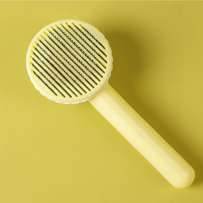 Pluivra Zelfreinigende Kattenborstel – Vachtborstel voor Kat & Hond, Ontharen met Knop