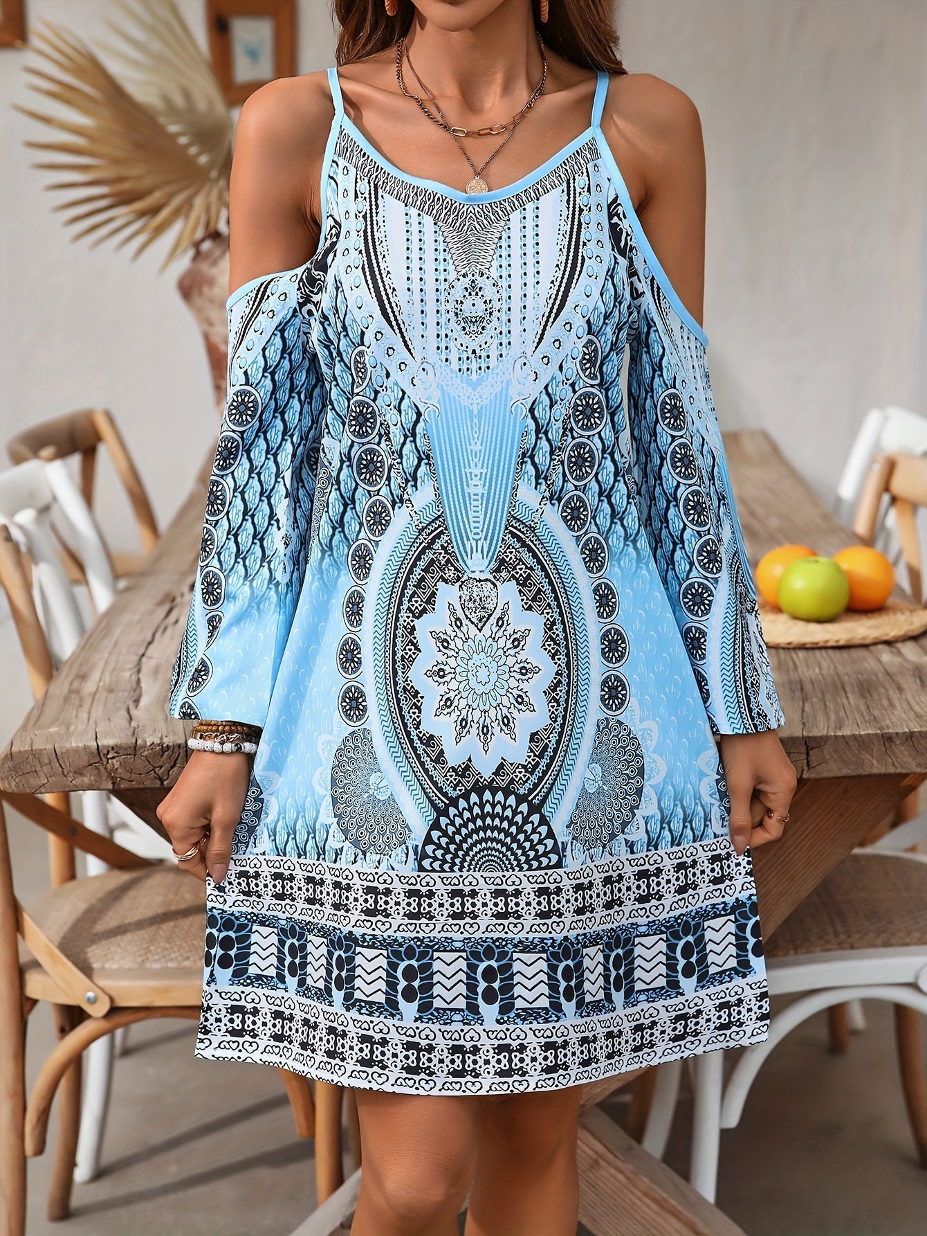 Camila | Boho Sukienka Letnia z Odkrytymi Ramionami - Pootivo