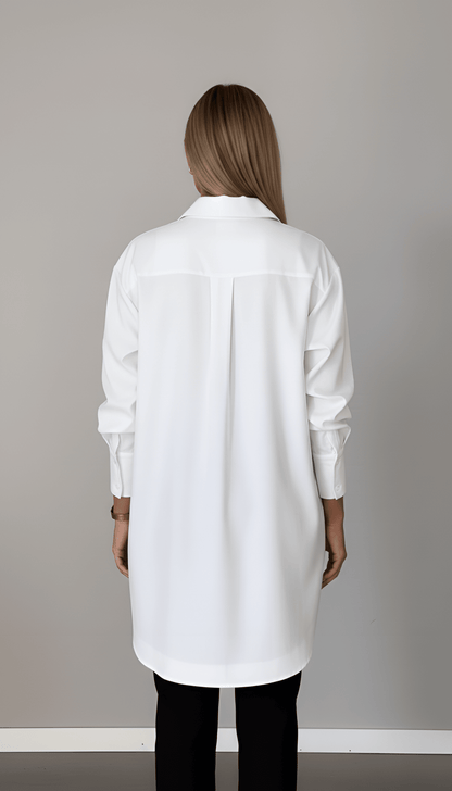 Chloe | Oversize Minimalistyczna Koszula Damska Długa - Pootivo