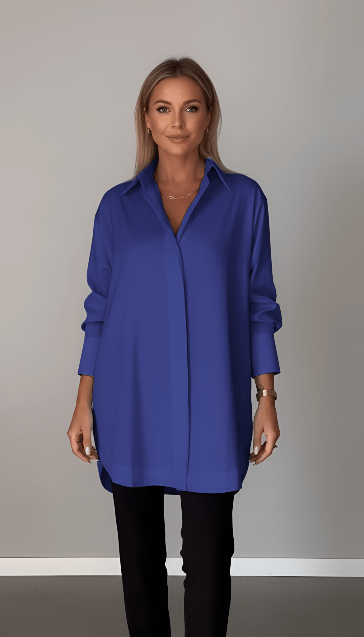 Chloe | Oversize Minimalistyczna Koszula Damska Długa - Pootivo