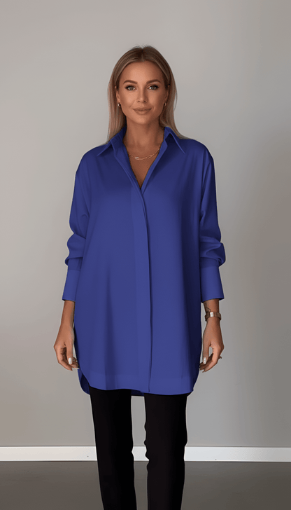 Chloe | Oversize Minimalistyczna Koszula Damska Długa - Pootivo