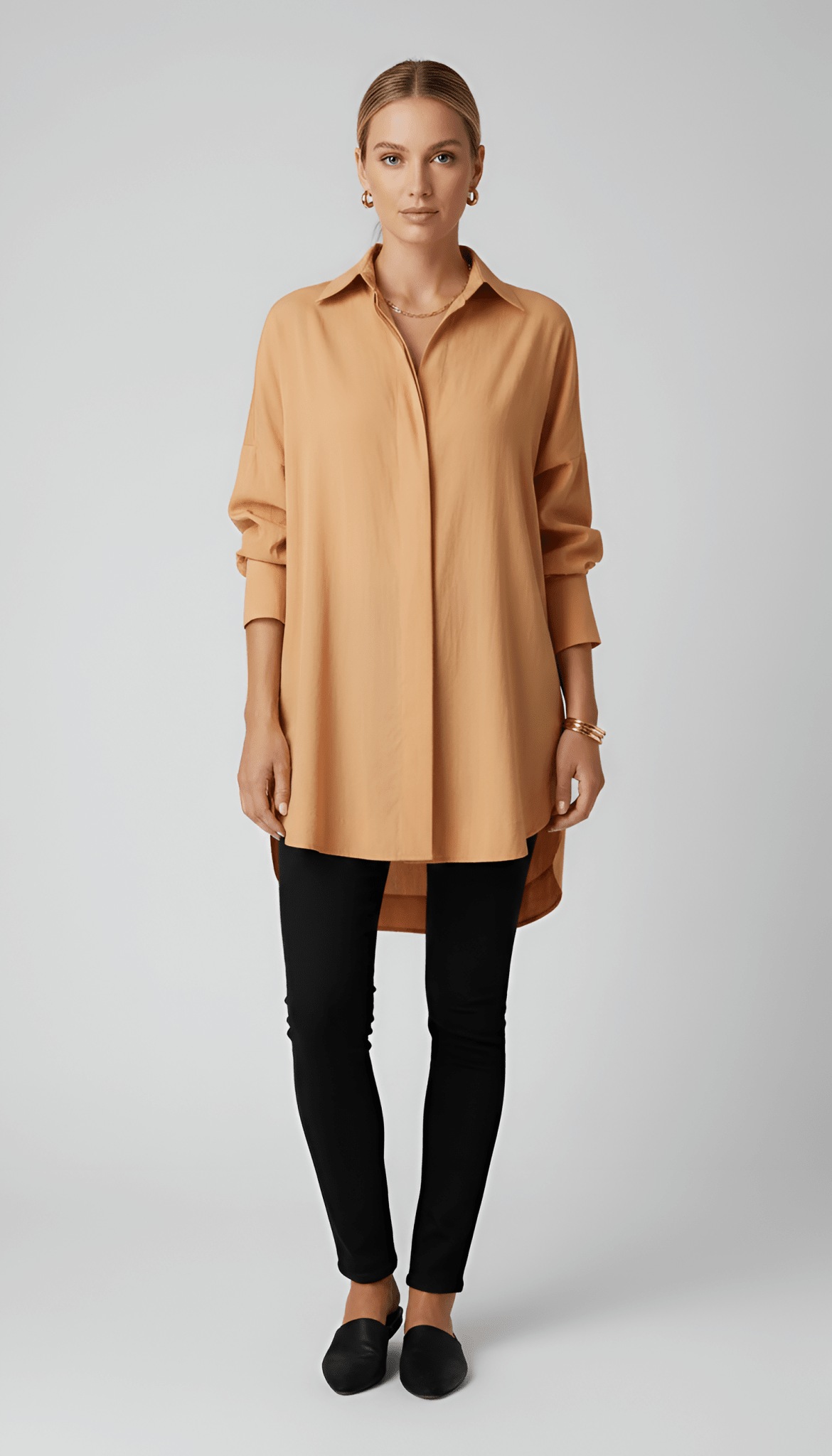 Chloe | Oversize Minimalistyczna Koszula Damska Długa - Pootivo