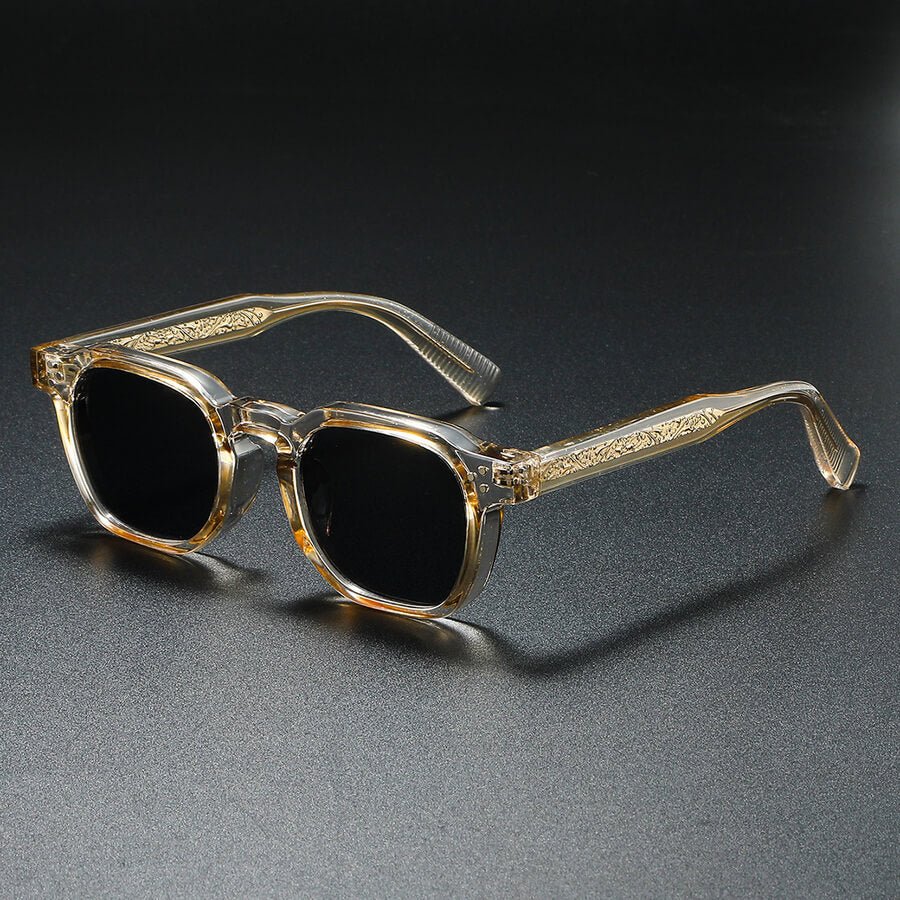 Clèova Kwadratowe Okulary Przeciwsłoneczne Polaryzacyjne UV400 – Vintage Szkła Retro - Pootivo